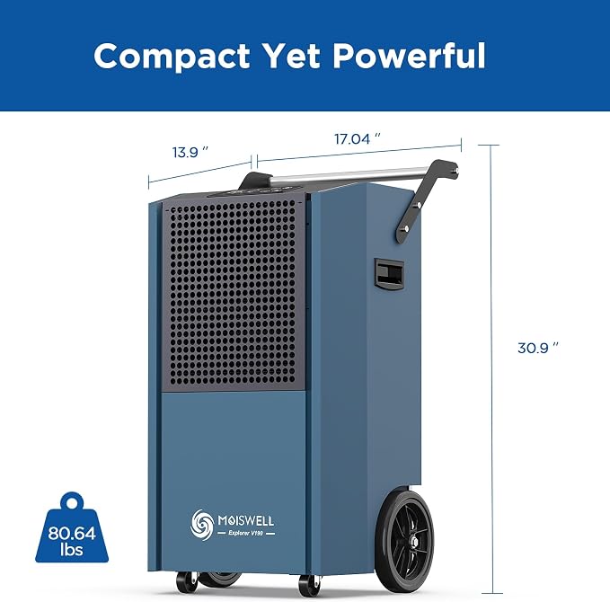 190 Pints Commercial Dehumidifier with Pump Portable Industrial Heavy Duty Moisture Removal Dehumidifiers for Basements with