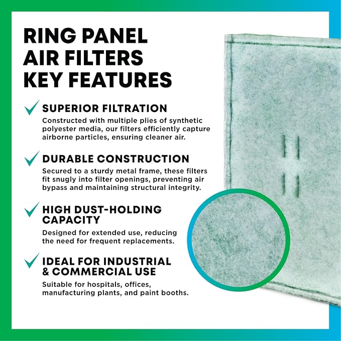 19x27 Ring Panel Air Filter, 2-Ply MERV 8 Commercial HVAC AC Furnace Filters Replacement (1-Pack), alternate product view 3
