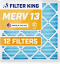 19x27x1 Air Filter (MERV 13) (12-Pack) Dust & Allergy Control AC Furnace Filters, MADE IN USA, HVAC, Pleated, Electrostatic