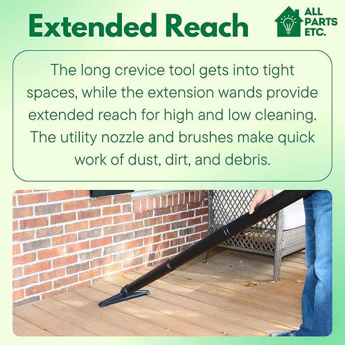 2 1/2 inch Attachments & Accessories 2.5 Wet Dry Vac - Extension Wands, Floor Brush, Dust Brush, Crevice Tool, Utility