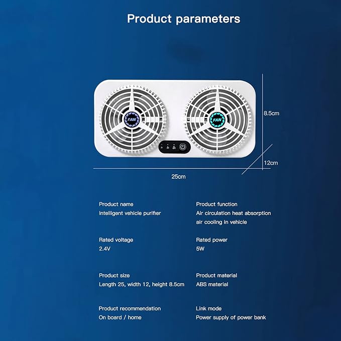 2.4v 5w Usb Charging Air Vent Exhaust Small Window Fan, 3 Levels Adjustable Window Fans with Exhaust Intake Install to Door