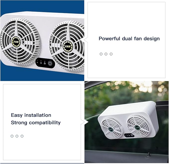 2.4v 5w Usb Charging Air Vent Exhaust Small Window Fan, 3 Levels Adjustable Window Fans with Exhaust Intake Install to Door
