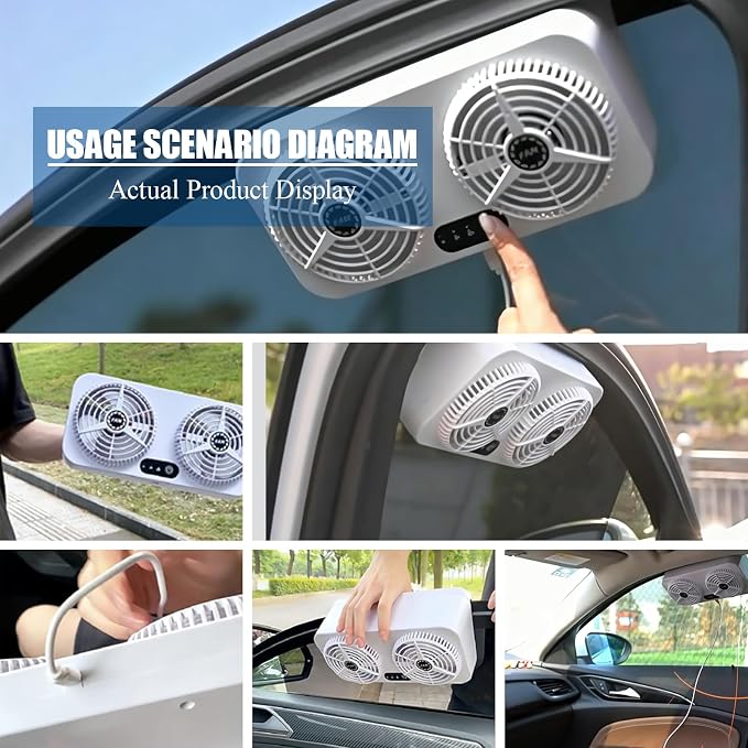 2.4v 5w Usb Charging Air Vent Exhaust Small Window Fan, 3 Levels Adjustable Window Fans with Exhaust Intake Install to Door