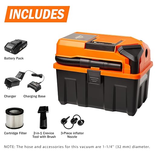 2.5-Gallon 20V Cordless Wet Dry Vacuum with 2.0Ah Battery– DVTB202 0902, alternate product view 2