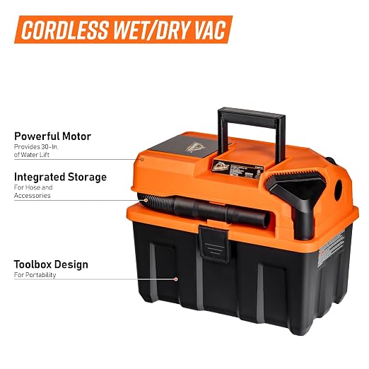 2.5-Gallon 20V Cordless Wet Dry Vacuum with 2.0Ah Battery– DVTB202 0902, alternate product view 7