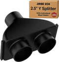 2.5 Inch Y Connector Splitter With Individual Blast Gates | Dust Collection Hose Splitter | Fits, Craftsman
