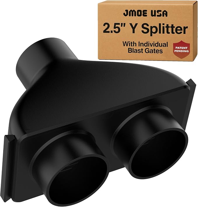 2.5 Inch Y Connector Splitter With Individual Blast Gates | Dust Collection Hose Splitter | Fits, Craftsman