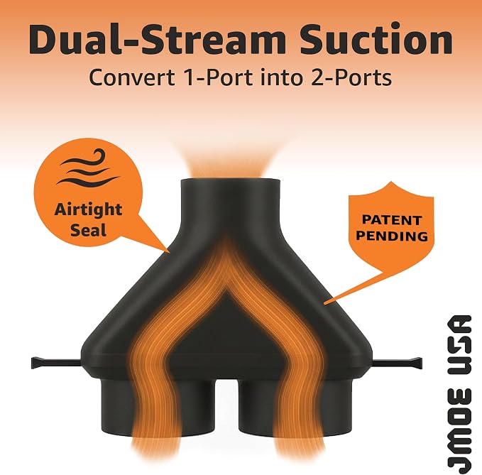 2.5 Inch Y Connector Splitter With Individual Blast Gates | Dust Collection Hose Splitter | Fits, Craftsman