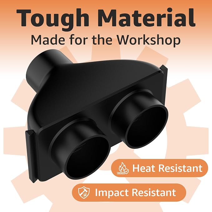 2.5 Inch Y Connector Splitter With Individual Blast Gates | Dust Collection Hose Splitter | Fits, Craftsman