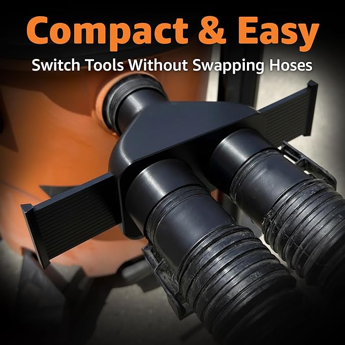 2.5 Inch Y Connector Splitter With Individual Blast Gates | Dust Collection Hose Splitter | Fits, Craftsman