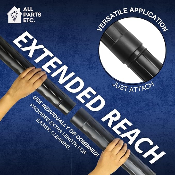 2.5 Inch Vacuum Extension Wands 19" Long for, Rigid, Workshop & More | 2-Pack Wet or Dry Hose Extension