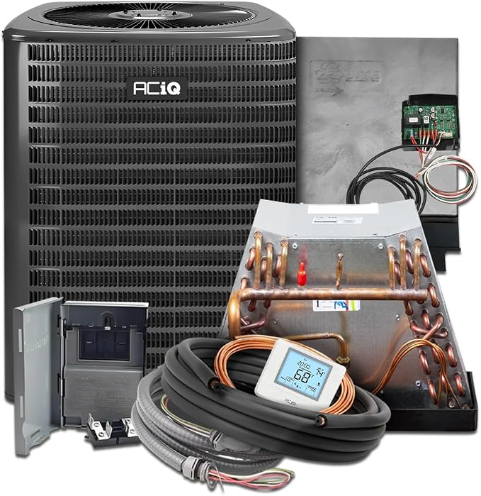 2.5 Ton 13.4+ SEER2 Central Air Conditioner Split System & Mobile Home Coil with 50ft Install Kit - R32 Single Stage | 30000