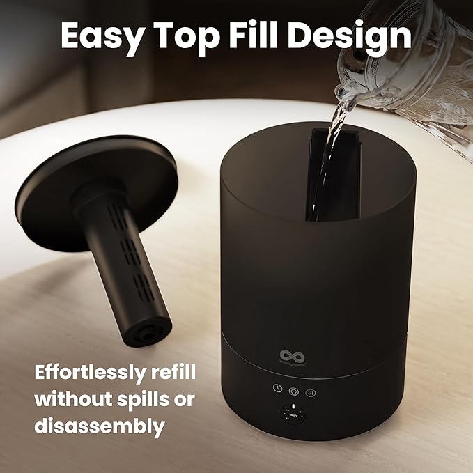 2.5L Top Fill Humidifiers for Bedroom - Quiet Easy to Fill & Clean, 24HR Runtime, Night Lights, Timer, alternate product view
