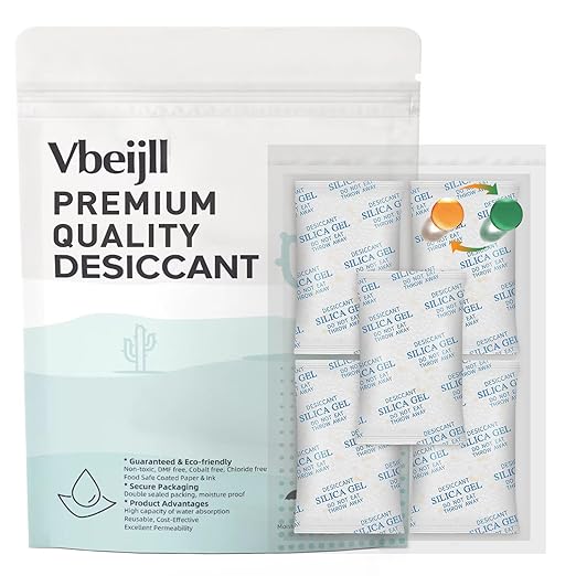 2 Gram (100 Pack) Color-Indicating Silica Gel Packets, Each 5 Pack Individually Sealed, Food Grade Desiccant, product image