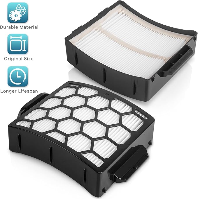 2 HEPA Filters and 4 Foam & Felt UV850 UV900 Filters Replacement for Shark Rotator Navigator Lift-Away ADV DuoClean PowerFins