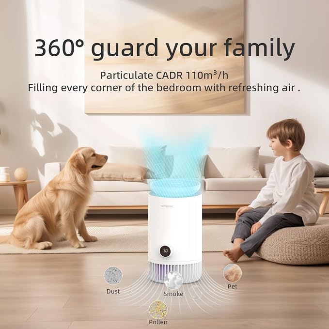 2 in 1 Air Purifier and Evaporative Humidifier Combo for Bedroom, H13 True HEPA Filter, alternate product view 4