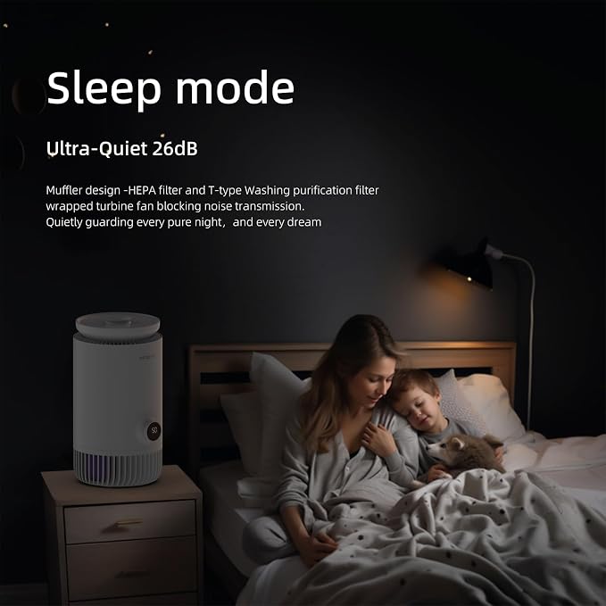 2 in 1 Air Purifier and Evaporative Humidifier Combo for Bedroom, H13 True HEPA Filter, alternate product view 5