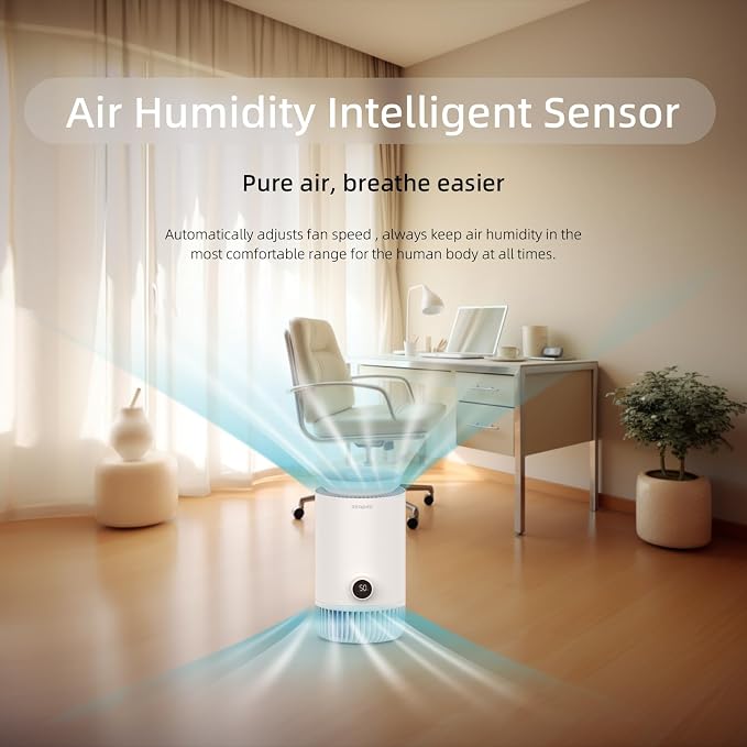 2 in 1 Air Purifier and Evaporative Humidifier Combo for Bedroom, H13 True HEPA Filter, alternate product view 6