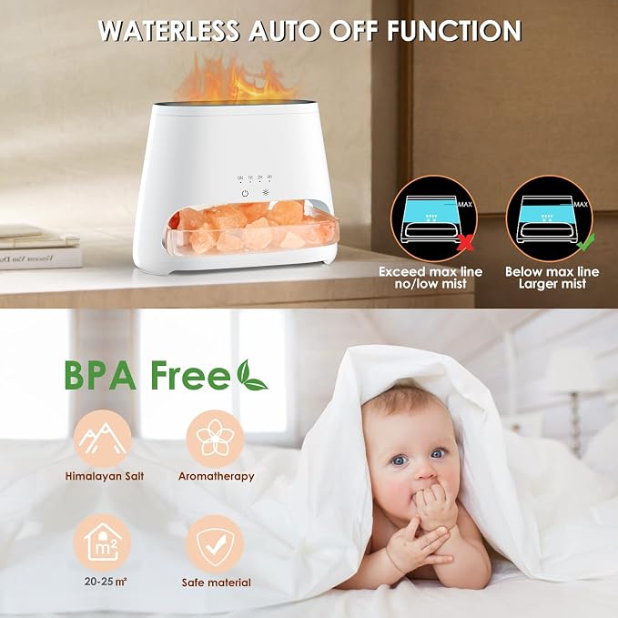 2-in-1 Himalayan Salt Lamp & Ultrasonic Essential Oil Diffuser, Aromatherapy Diffuser Cool Mist Humidifier, alternate product
