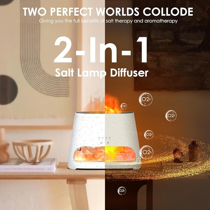 2-in-1 Himalayan Salt Lamp & Ultrasonic Essential Oil Diffuser, Aromatherapy Diffuser Cool Mist Humidifier, alternate product