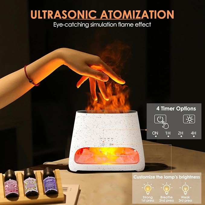 2-in-1 Himalayan Salt Lamp & Ultrasonic Essential Oil Diffuser, Aromatherapy Diffuser Cool Mist Humidifier, alternate product