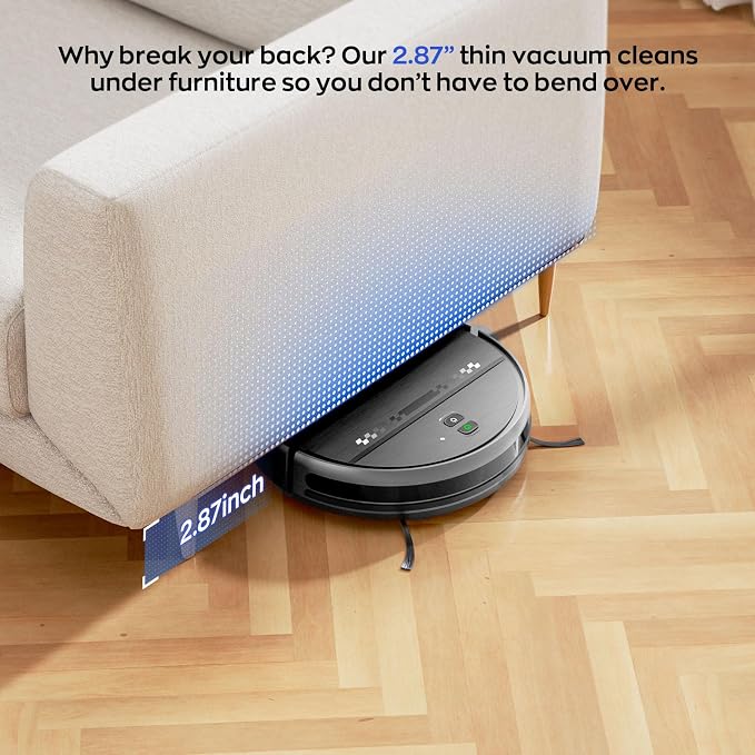 2 in 1 Robot Vacuum and Mop Combo, 2.87'' Ultra- Robotic Vacuum Cleaner with 3D Obstacle Avoidance, alternate product view 4