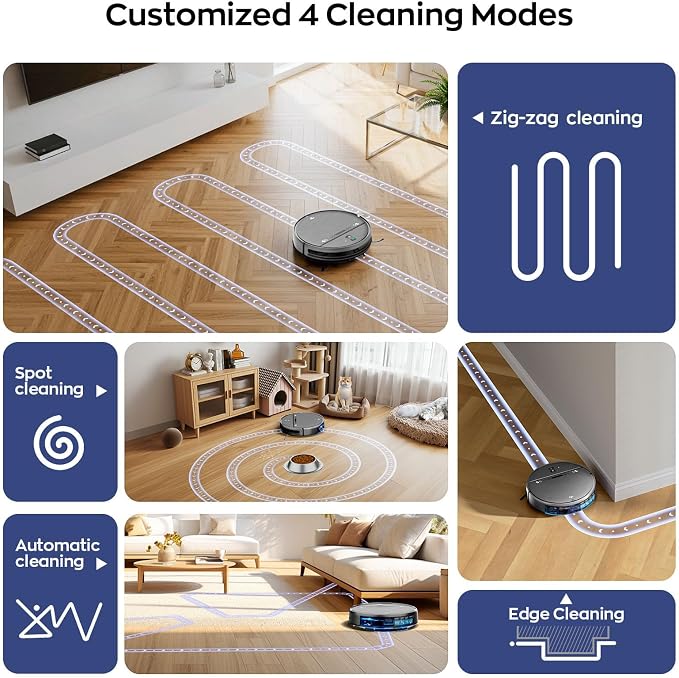 2 in 1 Robot Vacuum and Mop Combo, 2.87'' Ultra- Robotic Vacuum Cleaner with 3D Obstacle Avoidance, alternate product view 6