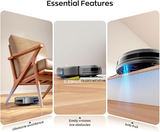 2 in 1 Robot Vacuum and Mop Combo, 2.87'' Ultra- Robotic Vacuum Cleaner with 3D Obstacle Avoidance, alternate product view 8