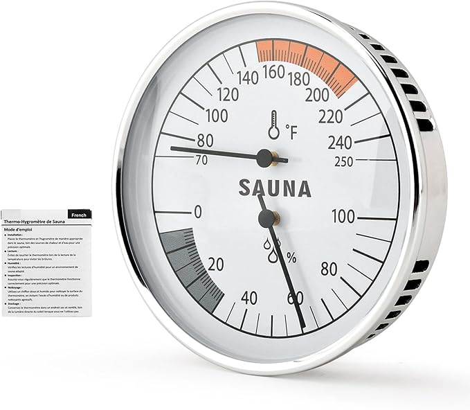 2 in 1 Sauna Thermometer Hygrometer, Hanging Sauna Temperature Gauge for Sau-na Room Indoor Humidity Temperature, product