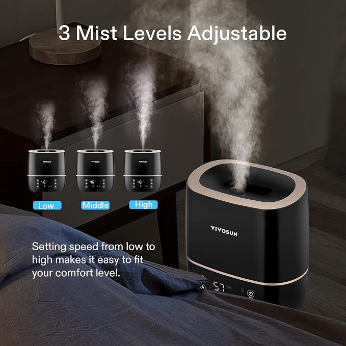 2-in-1 Warm and Cool Mist Humidifier, 5L Indoor Ultrasonic Air Humidifier with Essential Oil Tray for Bedrooms, Plants