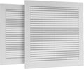 2-Pack 12" x 12" (Outer Size) Square Air Vent Cover – White Plastic Vent Deflector - Screen Mesh, Surface Mount
