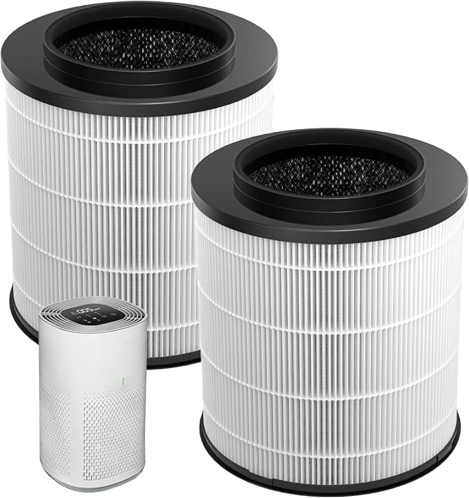 2-Pack 12030 HEPA Replacement Filter, 1,000 Sq. Ft. Capacity, Compatible with Medium Room Air Purifier 11030 & 11031