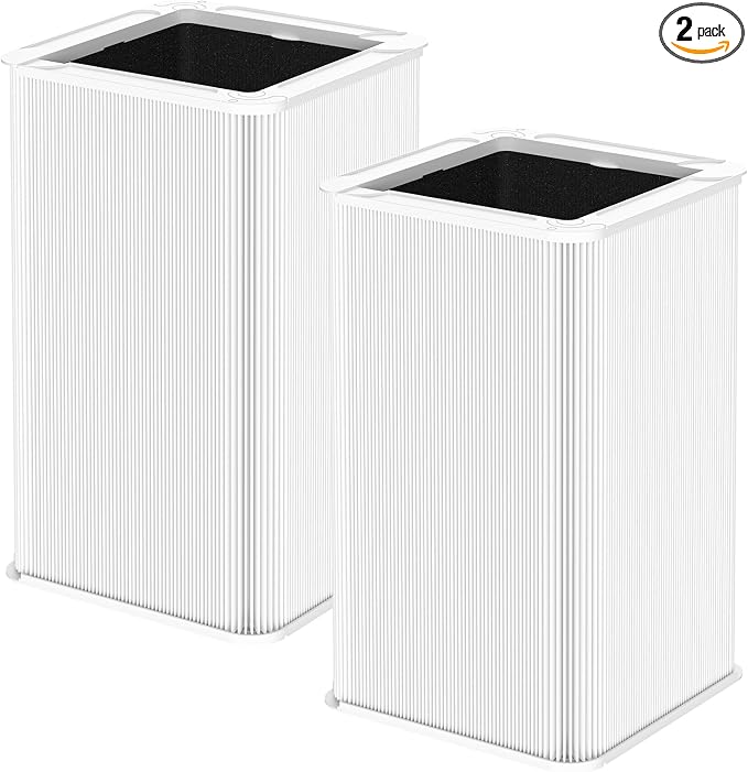 2 Pack 121 Replacement Filt-er, Compatible with Blue Pure 121 A-ir Purifi-er, HEPA H13 Particle, and Activated Carbon