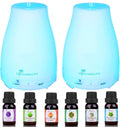 2 Pack 200ml Essential Oil Diffuser Ultrasonic Aromatherapy Diffuser with Waterless Auto Shut-Off Aroma Cool Mist, product