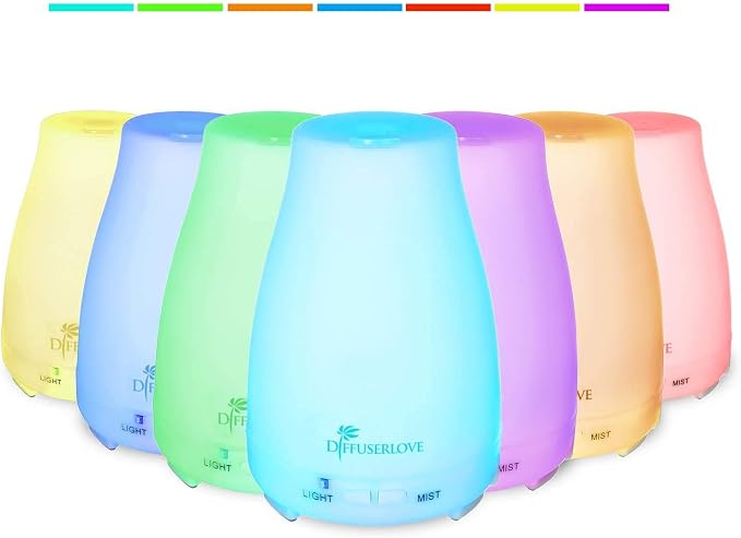 2 Pack 200ml Essential Oil Diffuser Ultrasonic Aromatherapy Diffuser with Waterless Auto Shut-Off Aroma Cool Mist, alternate