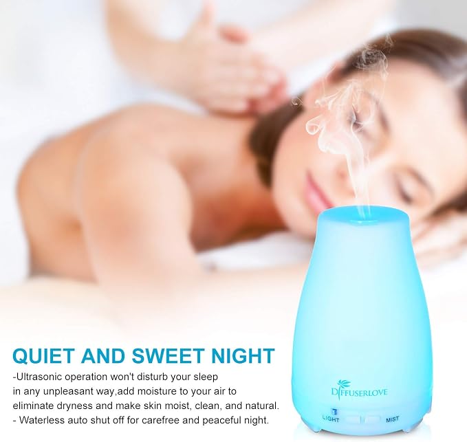 2 Pack 200ml Essential Oil Diffuser Ultrasonic Aromatherapy Diffuser with Waterless Auto Shut-Off Aroma Cool Mist, alternate
