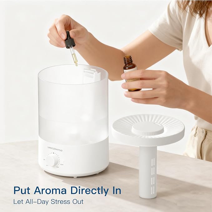 2 pack 3.5L Ultrasonic Cool Mist Humidifier – Top-Fill, Essential Oil Diffuser, Quiet Operation, Night Light, alternate