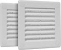 2-Pack 4" x 4" (Outer Size) Square Air Vent Cover – White Plastic Vent Deflector - Screen Mesh, Surface Mount