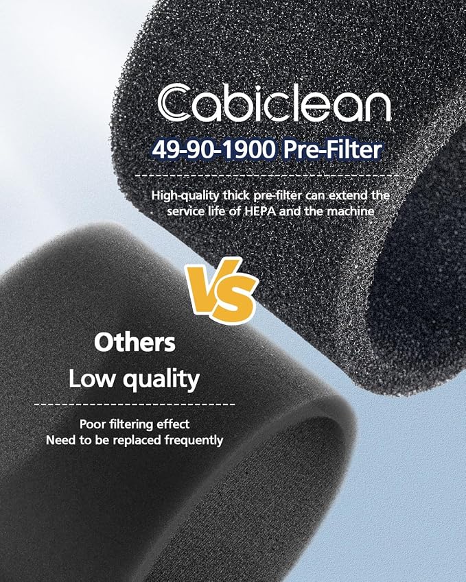2 Pack 49-90-1900 Wet Dry Vacuum HEPA Filter Replacement Compatible with Cordless M18 Vacuum 0780-20 0880-20 with 4