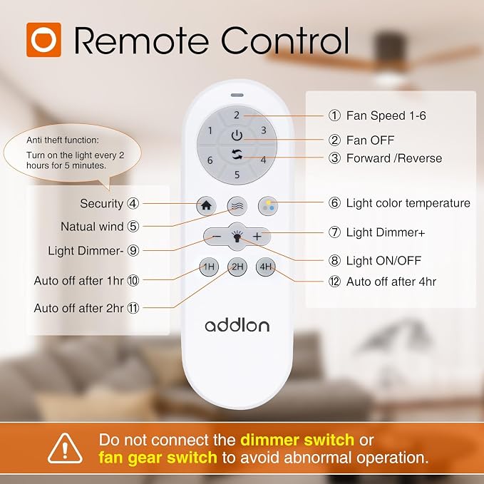 2 Pack 52 inch Ceiling Fans with Lights, Black Low Profile Ceiling Fan with Light and Remote Control, Flush Mount