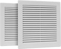 2-Pack 8" x 8" (Outer Size) Square Air Vent Cover – White Plastic Vent Deflector - Screen Mesh, Surface Mount
