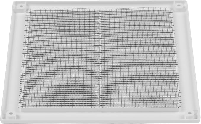 2-Pack 8" x 8" (Outer Size) Square Air Vent Cover – White Plastic Vent Deflector - Screen Mesh, Surface Mount, alternate view