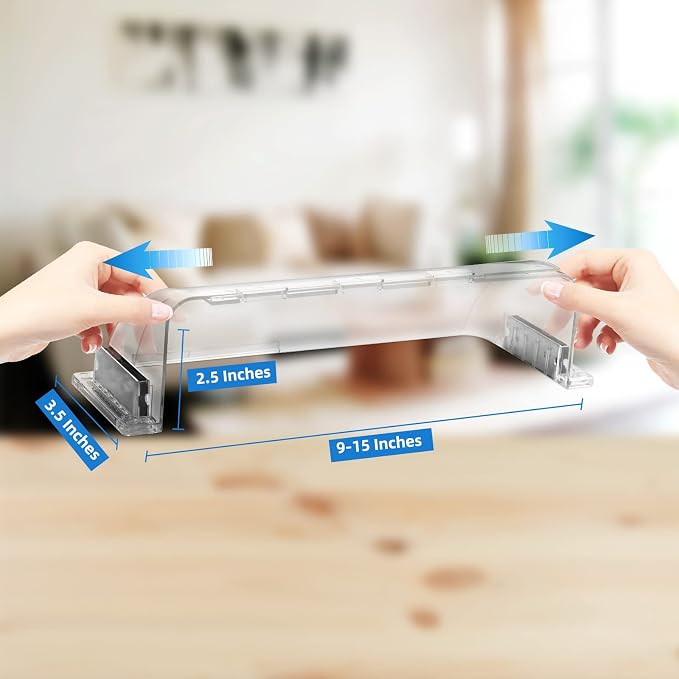 2 Pack Adjustable Air Vent Deflector, 9”-15” Transparent Deflector for Ceiling Registers, Floor, Sidewall (2), alternate