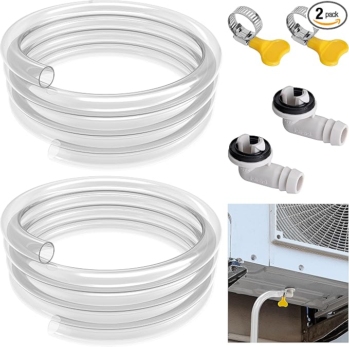2 Pack Air Conditioner Drain Hose- 6 Ft Portable Leakproof AC Drain Hose Kit- Universal AC Drain Pipe
