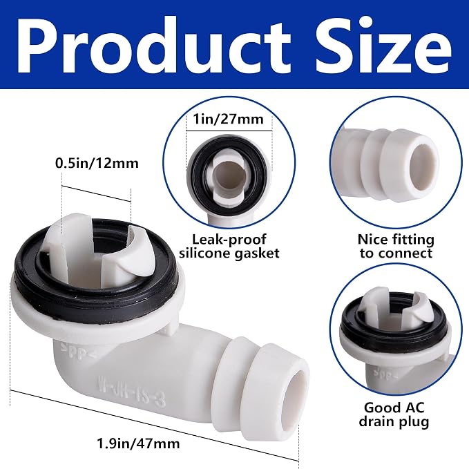 2 Pack Air Conditioner Drain Hose- 6 Ft Portable Leakproof AC Drain Hose Kit- Universal AC Drain Pipe, alternate view 3