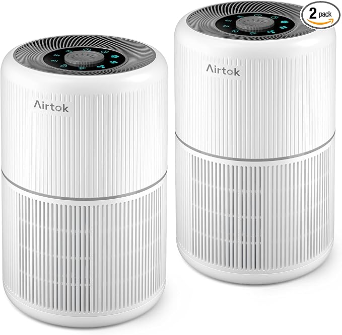 2 Pack Air Purifier for Home Bedroom with H13 True HEPA Filter for Smoke, Smokers, Dust, Odors, Pollen, Pet Dander | Quiet