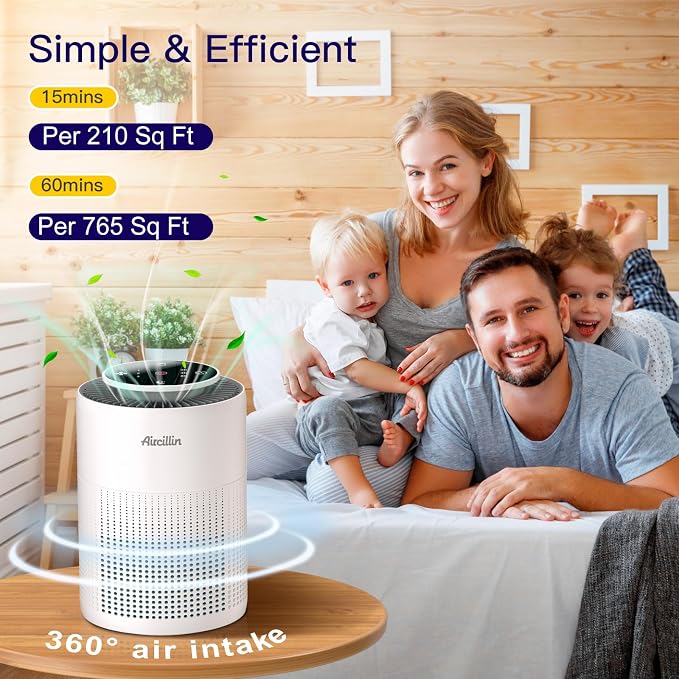 2 Pack Air Purifiers for Home Bedroom H13 True HEPA Air Filter Cleaner, Odor Eliminator, Remove Smoke Dust Pollen Pet Dander