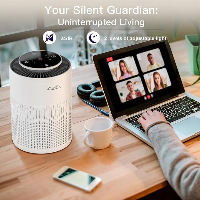 2 Pack Air Purifiers for Home Bedroom H13 True HEPA Air Filter Cleaner, Odor Eliminator, Remove Smoke Dust Pollen Pet Dander