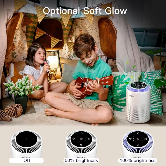 2 Pack Air Purifiers for Home Bedroom H13 True HEPA Air Filter Cleaner, Odor Eliminator, Remove Smoke Dust Pollen Pet Dander