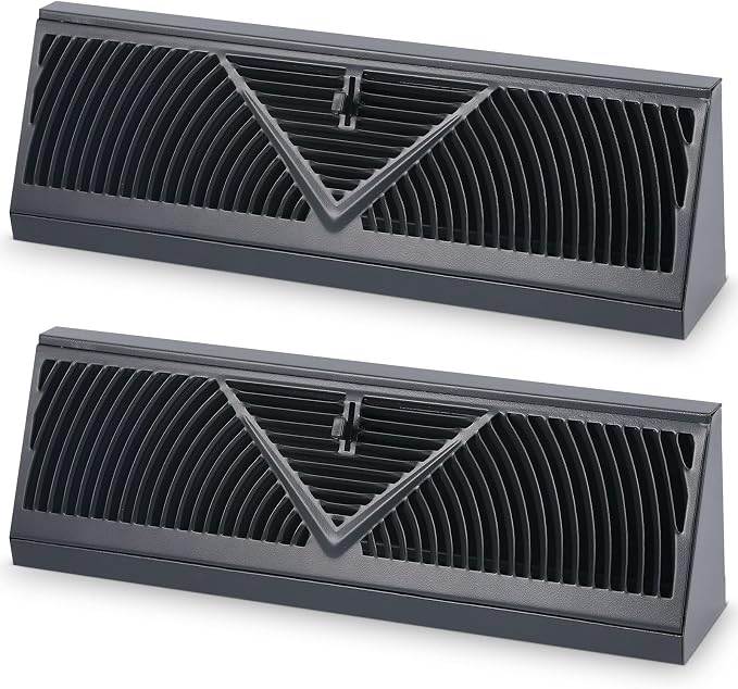 2 Pack Baseboard Register Vent 18 Inch Duct Opening Size Vent Covers for Home Floor Diffuser Wall Corner